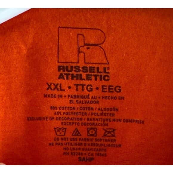Russell Athletic Shirt Mens 2XL XXL Orange Workout Gym NWOT - Picture 1 of 2